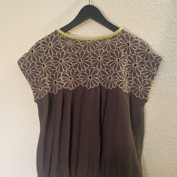 Free People Green Floral Embroidered Top - Picture 2 of 3